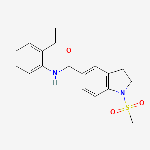 molecular formula C18H20N2O3S B11379140 N-(2-ethylphenyl)-1-(methylsulfonyl)-2,3-dihydro-1H-indole-5-carboxamide 