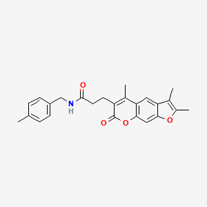 N-(4-methylbenzyl)-3-(2,3,5-trimethyl-7-oxo-7H-furo[3,2-g]chromen-6-yl)propanamide