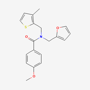 N-(furan-2-ylmethyl)-4-methoxy-N-[(3-methylthiophen-2-yl)methyl]benzamide