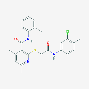 2-({2-[(3-chloro-4-methylphenyl)amino]-2-oxoethyl}sulfanyl)-4,6-dimethyl-N-(2-methylphenyl)pyridine-3-carboxamide