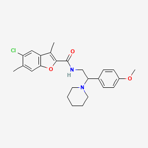 5-chloro-N-[2-(4-methoxyphenyl)-2-(piperidin-1-yl)ethyl]-3,6-dimethyl-1-benzofuran-2-carboxamide