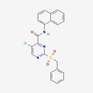 molecular formula C22H16ClN3O3S B11379186 2-(benzylsulfonyl)-5-chloro-N-(naphthalen-1-yl)pyrimidine-4-carboxamide 