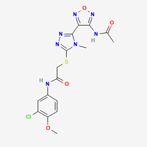 2-({5-[4-(acetylamino)-1,2,5-oxadiazol-3-yl]-4-methyl-4H-1,2,4-triazol-3-yl}sulfanyl)-N-(3-chloro-4-methoxyphenyl)acetamide