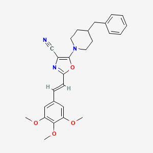 5-(4-benzylpiperidin-1-yl)-2-[(E)-2-(3,4,5-trimethoxyphenyl)ethenyl]-1,3-oxazole-4-carbonitrile