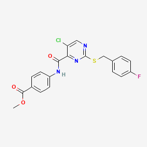 molecular formula C20H15ClFN3O3S B11379261 Methyl 4-[({5-chloro-2-[(4-fluorobenzyl)thio]pyrimidin-4-yl}carbonyl)amino]benzoate 