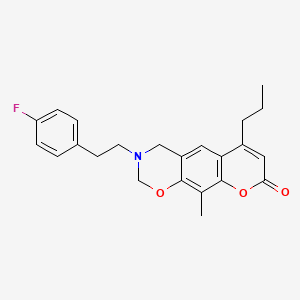 3-[2-(4-fluorophenyl)ethyl]-10-methyl-6-propyl-3,4-dihydro-2H,8H-chromeno[6,7-e][1,3]oxazin-8-one