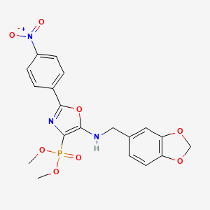 Dimethyl {5-[(1,3-benzodioxol-5-ylmethyl)amino]-2-(4-nitrophenyl)-1,3-oxazol-4-yl}phosphonate