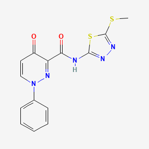 molecular formula C14H11N5O2S2 B11379356 N-[(2Z)-5-(methylsulfanyl)-1,3,4-thiadiazol-2(3H)-ylidene]-4-oxo-1-phenyl-1,4-dihydropyridazine-3-carboxamide 