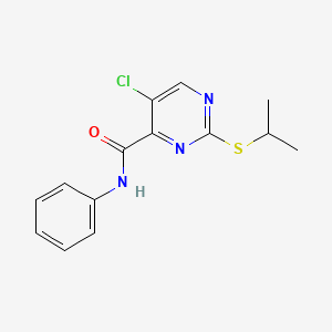 5-chloro-N-phenyl-2-(propan-2-ylsulfanyl)pyrimidine-4-carboxamide