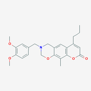 3-(3,4-dimethoxybenzyl)-10-methyl-6-propyl-3,4-dihydro-2H,8H-chromeno[6,7-e][1,3]oxazin-8-one