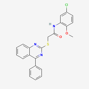 molecular formula C23H18ClN3O2S B11379393 N-(5-chloro-2-methoxyphenyl)-2-[(4-phenylquinazolin-2-yl)sulfanyl]acetamide 