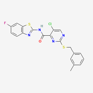 5-chloro-N-(6-fluoro-1,3-benzothiazol-2-yl)-2-[(3-methylbenzyl)sulfanyl]pyrimidine-4-carboxamide