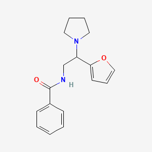 molecular formula C17H20N2O2 B11379412 N-[2-(furan-2-yl)-2-(pyrrolidin-1-yl)ethyl]benzamide 