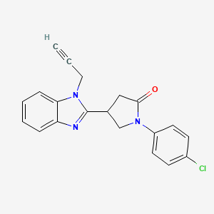 molecular formula C20H16ClN3O B11379441 1-(4-chlorophenyl)-4-[1-(prop-2-yn-1-yl)-1H-benzimidazol-2-yl]pyrrolidin-2-one 