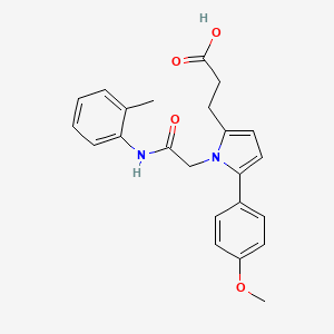 molecular formula C23H24N2O4 B11379449 3-[5-(4-methoxyphenyl)-1-{2-[(2-methylphenyl)amino]-2-oxoethyl}-1H-pyrrol-2-yl]propanoic acid 