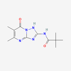 molecular formula C12H17N5O2 B11379457 N-{7-Hydroxy-5,6-dimethyl-[1,2,4]triazolo[1,5-A]pyrimidin-2-YL}-2,2-dimethylpropanamide 