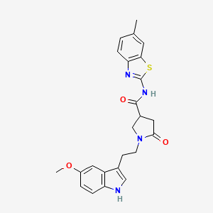 1-[2-(5-methoxy-1H-indol-3-yl)ethyl]-N-(6-methyl-1,3-benzothiazol-2-yl)-5-oxopyrrolidine-3-carboxamide