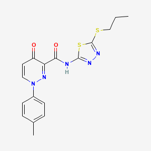 molecular formula C17H17N5O2S2 B11379491 1-(4-methylphenyl)-4-oxo-N-[5-(propylsulfanyl)-1,3,4-thiadiazol-2-yl]-1,4-dihydropyridazine-3-carboxamide 