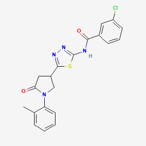 3-chloro-N-{5-[1-(2-methylphenyl)-5-oxopyrrolidin-3-yl]-1,3,4-thiadiazol-2-yl}benzamide