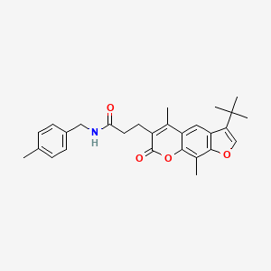 3-(3-tert-butyl-5,9-dimethyl-7-oxo-7H-furo[3,2-g]chromen-6-yl)-N-(4-methylbenzyl)propanamide