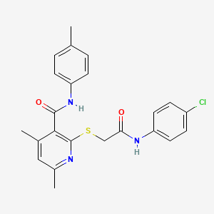 2-({2-[(4-chlorophenyl)amino]-2-oxoethyl}sulfanyl)-4,6-dimethyl-N-(4-methylphenyl)pyridine-3-carboxamide