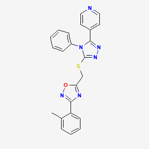 4-[5-({[3-(2-methylphenyl)-1,2,4-oxadiazol-5-yl]methyl}sulfanyl)-4-phenyl-4H-1,2,4-triazol-3-yl]pyridine