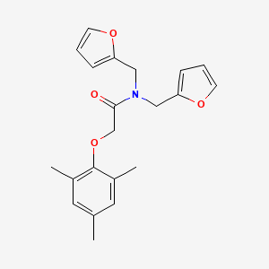 N,N-bis(furan-2-ylmethyl)-2-(2,4,6-trimethylphenoxy)acetamide