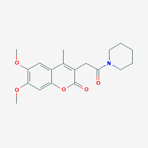 6,7-dimethoxy-4-methyl-3-[2-oxo-2-(piperidin-1-yl)ethyl]-2H-chromen-2-one