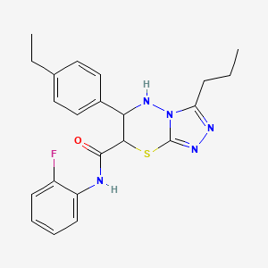 molecular formula C22H24FN5OS B11379600 6-(4-ethylphenyl)-N-(2-fluorophenyl)-3-propyl-6,7-dihydro-5H-[1,2,4]triazolo[3,4-b][1,3,4]thiadiazine-7-carboxamide 