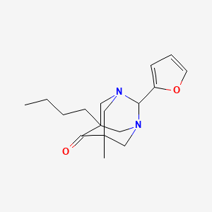 1,3-Diazatricyclo[3.3.1.1(3,7)]decan-6-one, 5-butyl-2-(2-furanyl)-7-methyl-