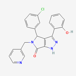 4-(3-chlorophenyl)-3-(2-hydroxyphenyl)-5-(pyridin-3-ylmethyl)-4,5-dihydropyrrolo[3,4-c]pyrazol-6(1H)-one