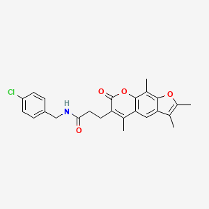 N-(4-chlorobenzyl)-3-(2,3,5,9-tetramethyl-7-oxo-7H-furo[3,2-g]chromen-6-yl)propanamide