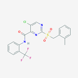 5-chloro-2-[(2-methylbenzyl)sulfonyl]-N-[2-(trifluoromethyl)phenyl]pyrimidine-4-carboxamide