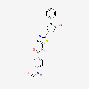 4-(acetylamino)-N-[5-(5-oxo-1-phenylpyrrolidin-3-yl)-1,3,4-thiadiazol-2-yl]benzamide