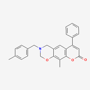 10-methyl-3-(4-methylbenzyl)-6-phenyl-3,4-dihydro-2H,8H-chromeno[6,7-e][1,3]oxazin-8-one