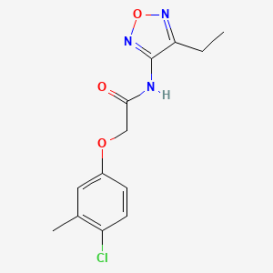 molecular formula C13H14ClN3O3 B11379652 2-(4-chloro-3-methylphenoxy)-N-(4-ethyl-1,2,5-oxadiazol-3-yl)acetamide 