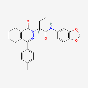 N-(1,3-benzodioxol-5-yl)-2-[4-(4-methylphenyl)-1-oxo-5,6,7,8-tetrahydrophthalazin-2(1H)-yl]butanamide