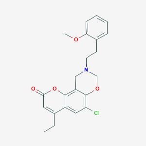 6-chloro-4-ethyl-9-[2-(2-methoxyphenyl)ethyl]-9,10-dihydro-2H,8H-chromeno[8,7-e][1,3]oxazin-2-one