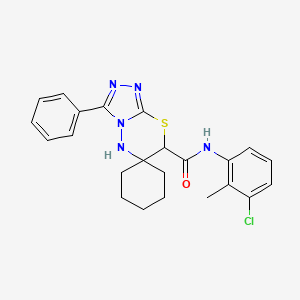 molecular formula C23H24ClN5OS B11379712 N-(3-chloro-2-methylphenyl)-3'-phenylspiro[cyclohexane-1,6'-[1,2,4]triazolo[3,4-b][1,3,4]thiadiazine]-7'-carboxamide 