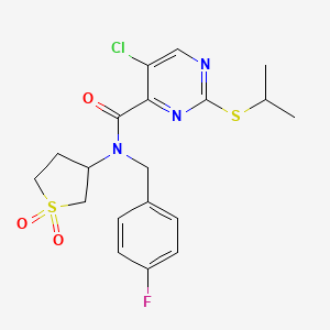 5-chloro-N-(1,1-dioxidotetrahydrothiophen-3-yl)-N-(4-fluorobenzyl)-2-(propan-2-ylsulfanyl)pyrimidine-4-carboxamide