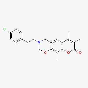 3-[2-(4-chlorophenyl)ethyl]-6,7,10-trimethyl-3,4-dihydro-2H,8H-chromeno[6,7-e][1,3]oxazin-8-one