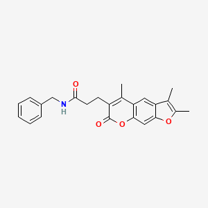 molecular formula C24H23NO4 B11379757 N-benzyl-3-(2,3,5-trimethyl-7-oxo-7H-furo[3,2-g]chromen-6-yl)propanamide 