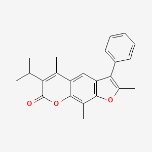 molecular formula C23H22O3 B11379770 2,5,9-trimethyl-3-phenyl-6-(propan-2-yl)-7H-furo[3,2-g]chromen-7-one 