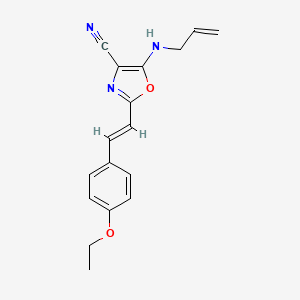 molecular formula C17H17N3O2 B11379776 2-[(E)-2-(4-ethoxyphenyl)ethenyl]-5-(prop-2-en-1-ylamino)-1,3-oxazole-4-carbonitrile 