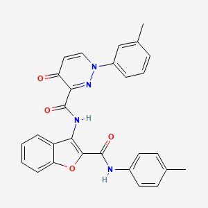 1-(3-methylphenyl)-N-{2-[(4-methylphenyl)carbamoyl]-1-benzofuran-3-yl}-4-oxo-1,4-dihydropyridazine-3-carboxamide