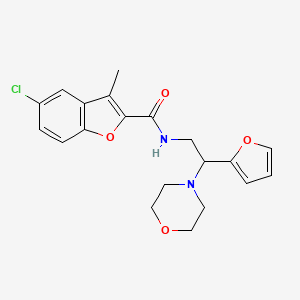 molecular formula C20H21ClN2O4 B11379805 5-chloro-N-[2-(furan-2-yl)-2-(morpholin-4-yl)ethyl]-3-methyl-1-benzofuran-2-carboxamide 