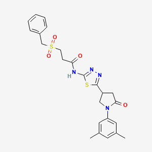 3-(benzylsulfonyl)-N-{5-[1-(3,5-dimethylphenyl)-5-oxopyrrolidin-3-yl]-1,3,4-thiadiazol-2-yl}propanamide