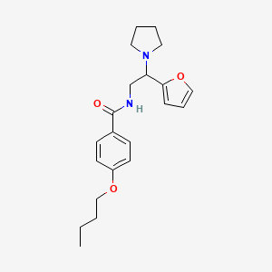 molecular formula C21H28N2O3 B11379817 4-butoxy-N-[2-(furan-2-yl)-2-(pyrrolidin-1-yl)ethyl]benzamide 