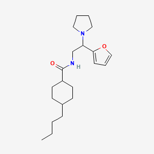 4-butyl-N-[2-(furan-2-yl)-2-(pyrrolidin-1-yl)ethyl]cyclohexanecarboxamide