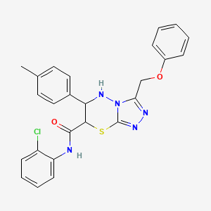 molecular formula C25H22ClN5O2S B11379837 N-(2-chlorophenyl)-6-(4-methylphenyl)-3-(phenoxymethyl)-6,7-dihydro-5H-[1,2,4]triazolo[3,4-b][1,3,4]thiadiazine-7-carboxamide 